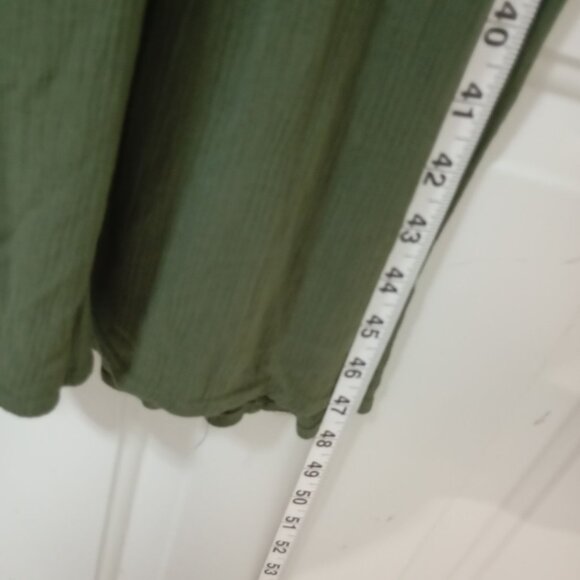 Just Found Maxi Dress XL Empire Court Olive Green V Neck With Smocked Waist - Picture 7 of 9